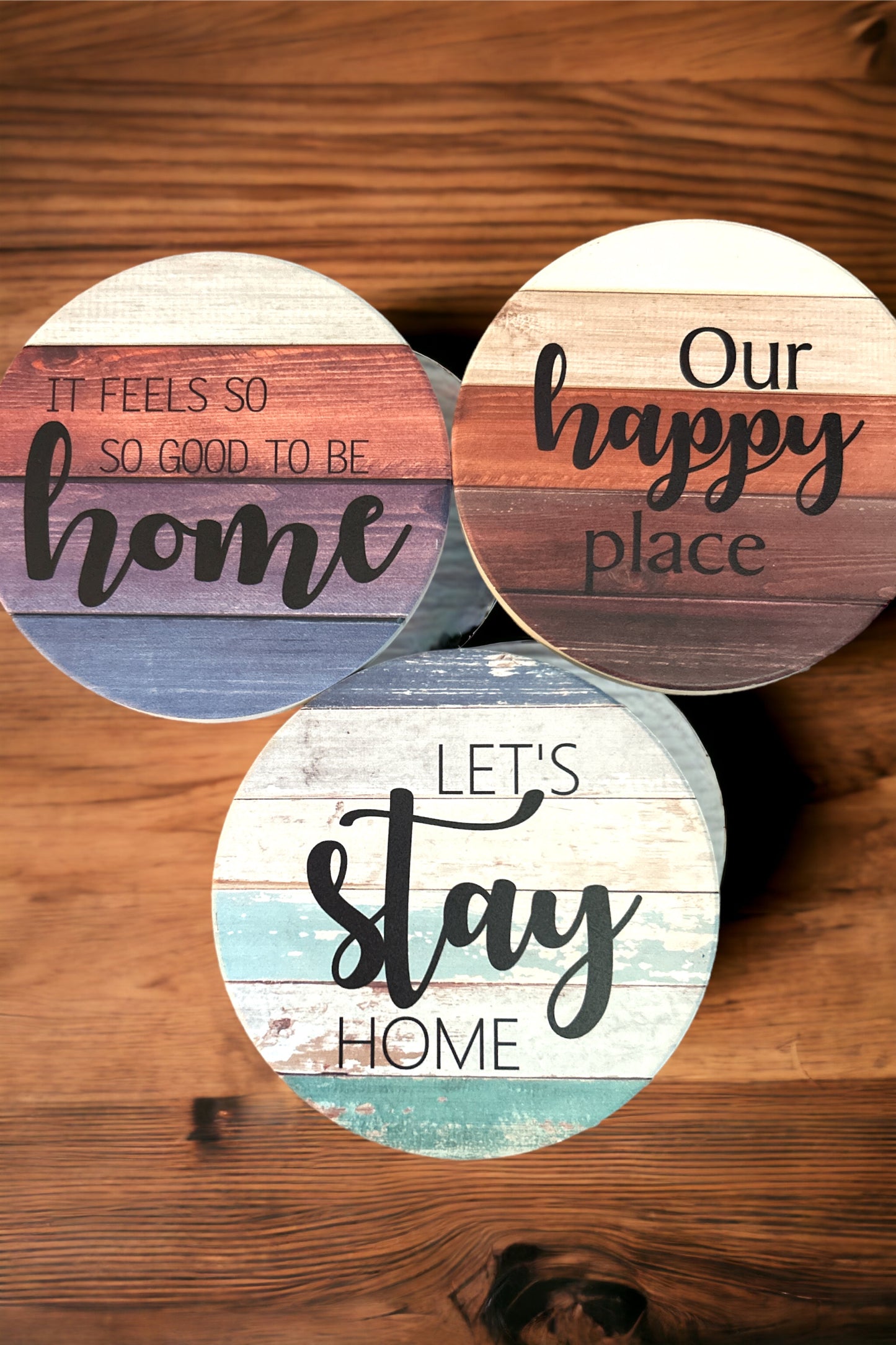 Set of three coasters for cups or mugs