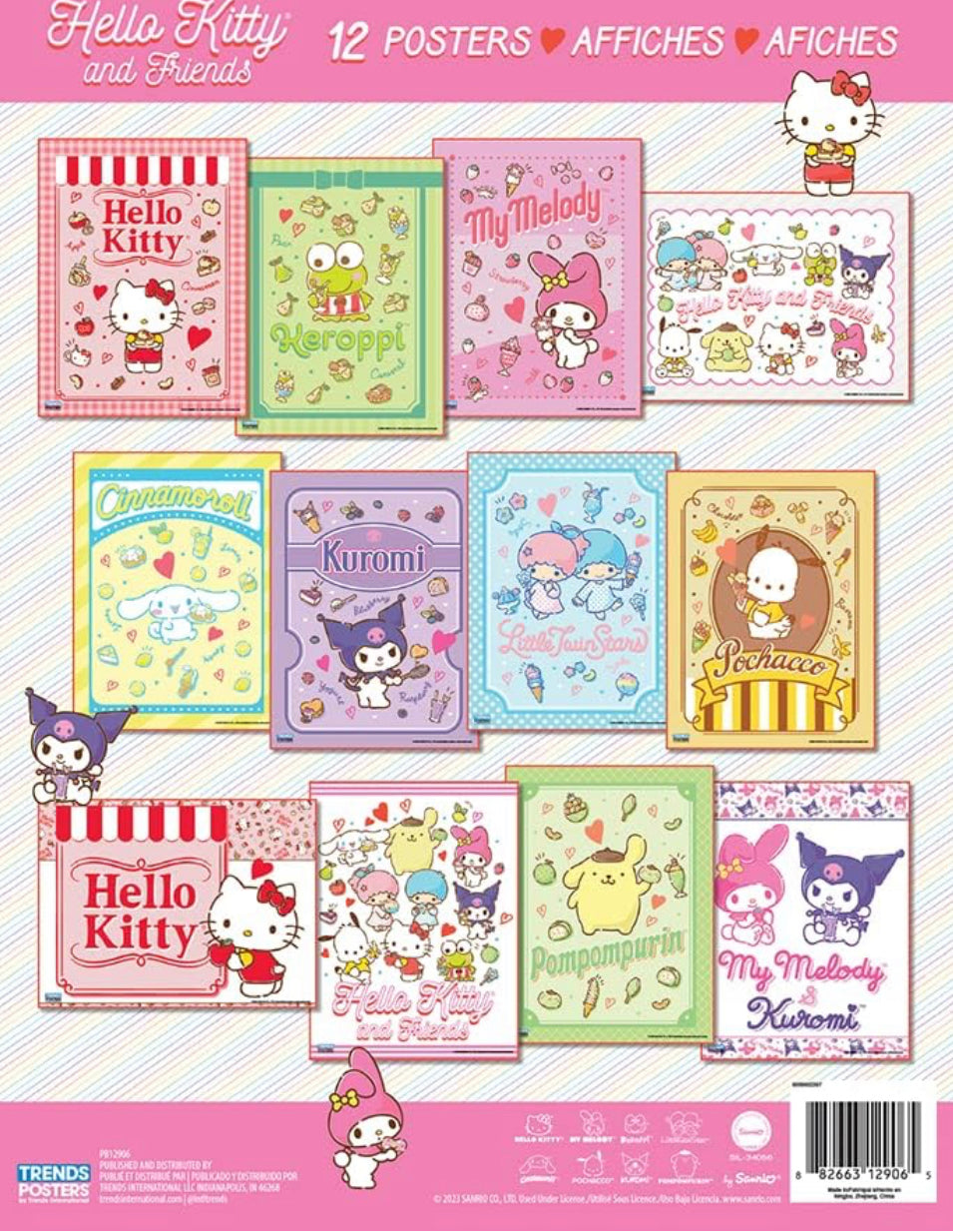 HELLO KITTY AND FRIENDS 12 posters