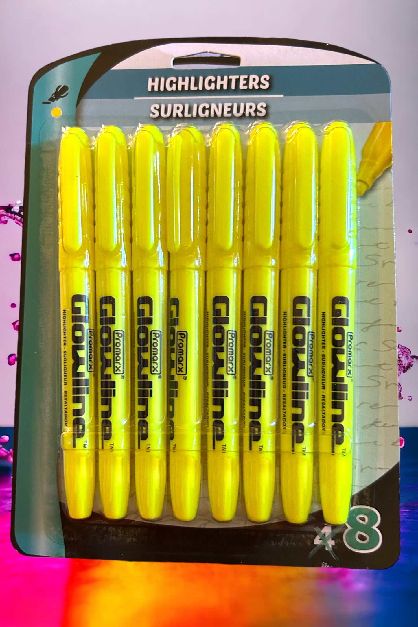 Glowline Highlighters 8 Pack Yellow