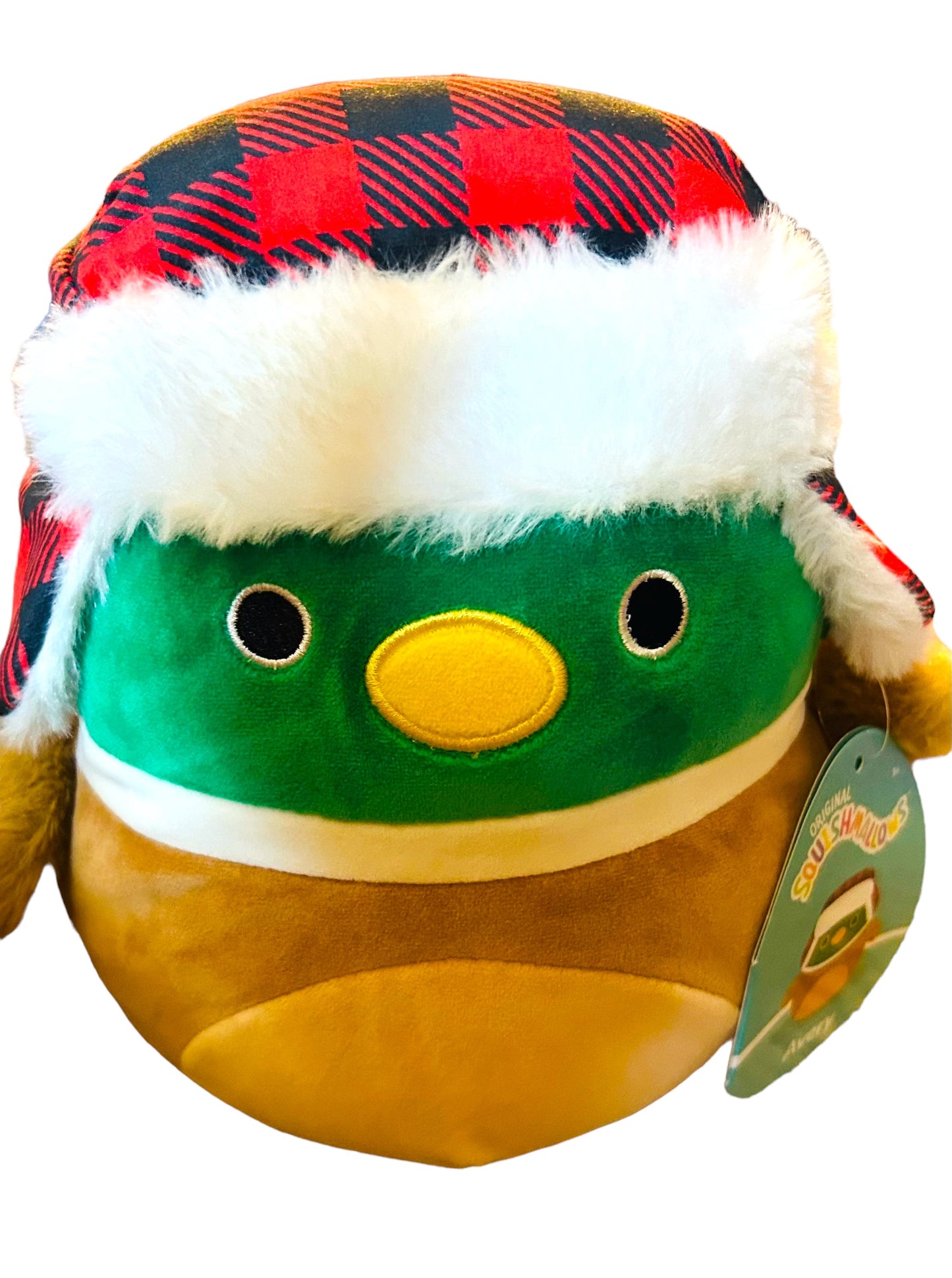 Squishmallows 8" Holiday - Official Kellytoy Plush - Cute and Soft Christmas Stuffed Animal Toy - Great Gift for Kids (Avery The Duck with Trapper Hat)