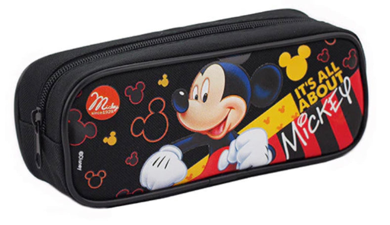 Mickey Mouse " It's All About Mickey " Character Single Zipper Black Pencil Case