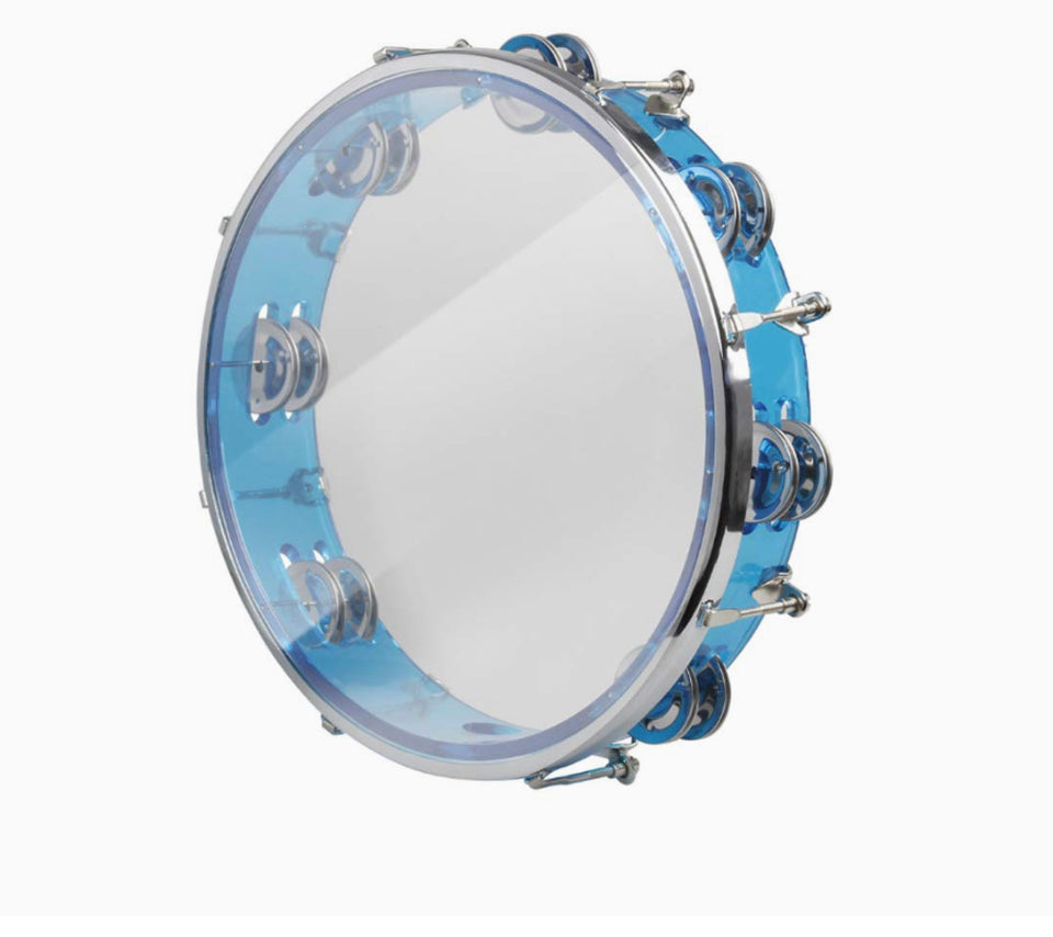 Tambourine Adjustable Tone Hand Drum Double Row Metal Jingles Hand Bell Performance Level Handheld Percussion 10”